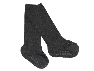 GoBabyGo bambusstrømper skridsikre mørkegrå melange