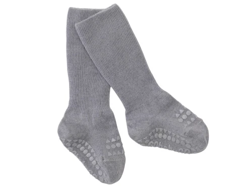 GoBabyGo skridsikre merinouldstrømper i grey melange