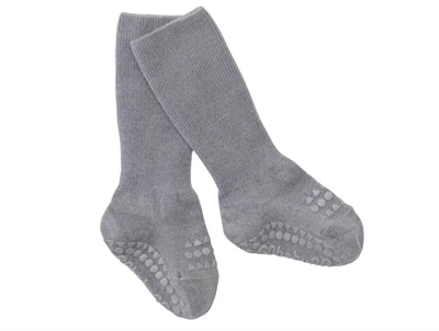 GoBabyGo skridsikre merinouldstrømper i grey melange