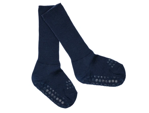 GoBabyGo strømper skridsikre mørkeblå merinould
