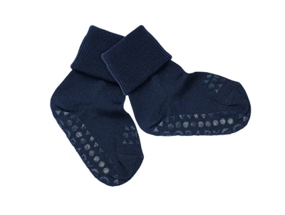 GoBabyGo strømper skridsikre mørkeblå merinould