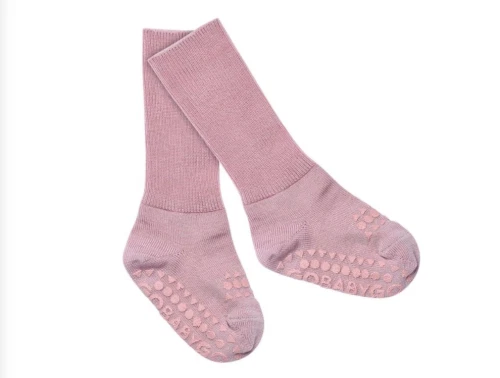 GoBabyGo skridsikre merinouldstrømper i rose blush