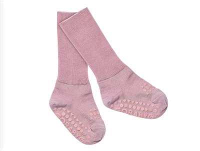 GoBabyGo skridsikre merinouldstrømper i rose blush
