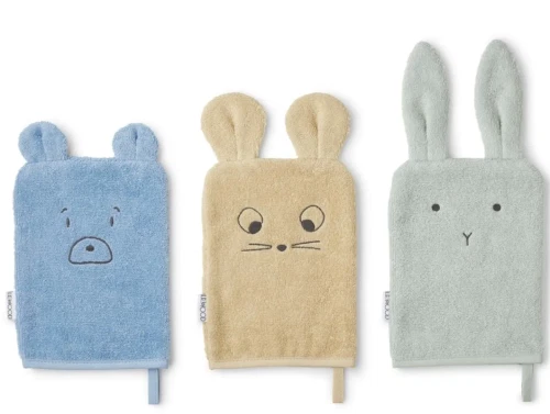 Liewood mouse dusty mint multi mix vaskeklude Sylvester (3-pack)