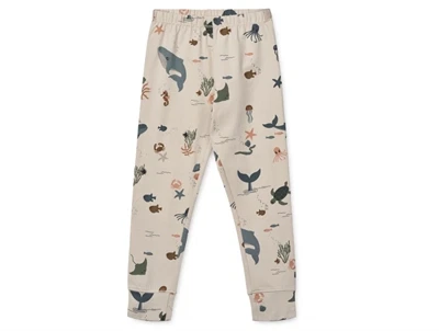 Liewood Wilhelm pyjamas i sandy med havdyrprint