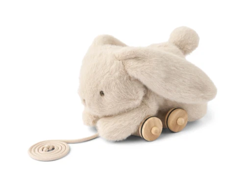 Liewood kanin trækdyr i farven mist med bløde ører og træhjul