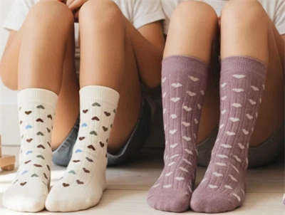 MiniPop strømper med hjerter bambus (3-pak)