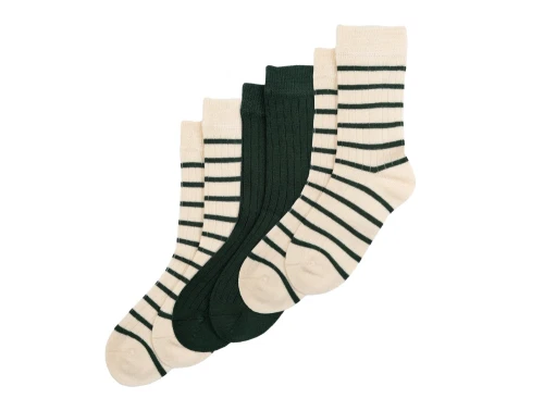 Minipop emerald green mix strømper bambus (3-pak)