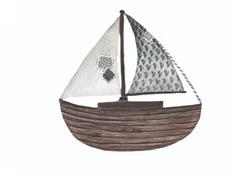 That's Mine brown wooden sailboat wallsticker
