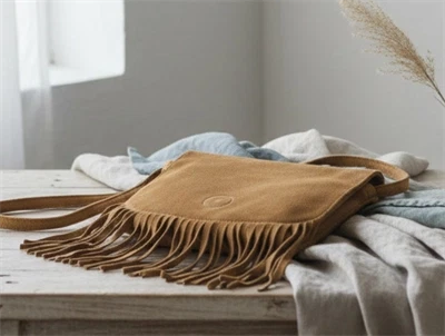 Petit by Sofie Schnoor skuldertaske frynser tan  