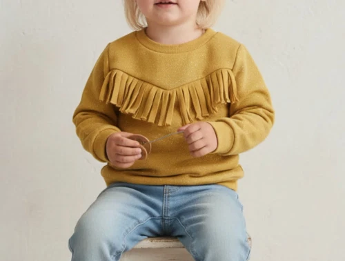 Petit by Sofie Schnoor sweatshirt Metine yellow glitter