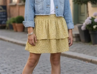 Sofie Schnoor Girls nederdel Siggy yellow flower