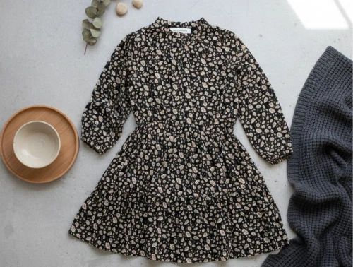 Sofie Schnoor Girls kjole sort blomster