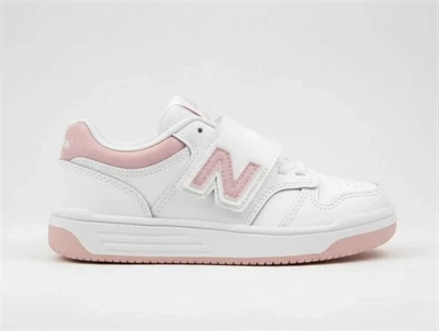 New Balance white/orb pink 480 sneaker