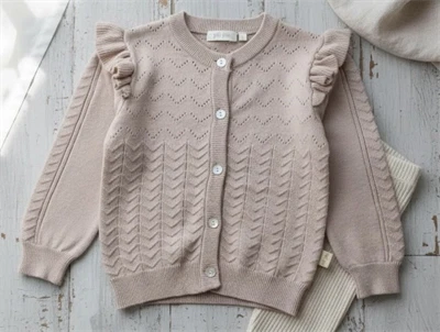 Petit Piao rose fawn cardigan