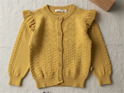 Petit Piao cardigan yellow corn