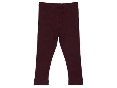 Petit Piao leggings i farven dark grape med ribstruktur set bagfra