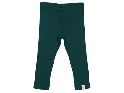 Petit Piao leggings i farven dark sea med ribstruktur set forfra