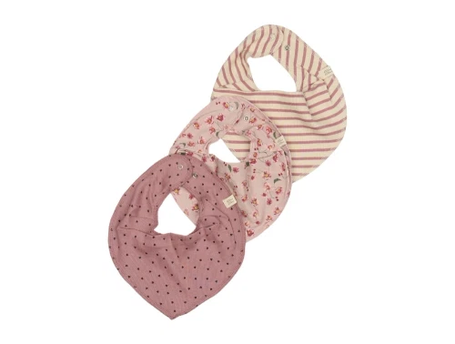 Petit Piao savlesmække 3-pak i rosa toner med blomster, striber og prikker