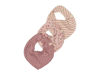 Petit Piao savlesmække 3-pak i rosa toner med blomster, striber og prikker