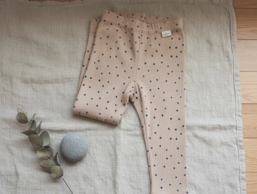 Petit Piao café rose/denim blue dot legging modal