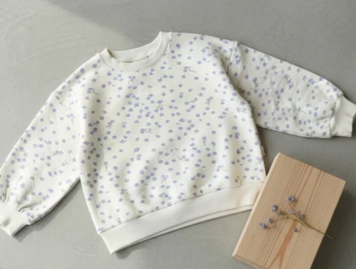 Petit Piao offwhite blomstret sweatshirt