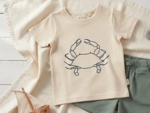 Petit Piao t-shirt fog med krabbemotiv