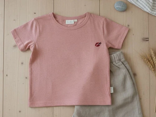 Petit Piao sea shell pink ladybug motif t-shirt