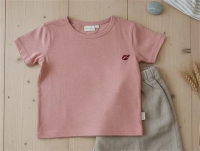 Petit Piao sea shell pink ladybug motif t-shirt