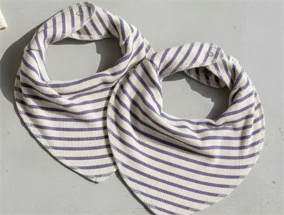 Petit Piao dusty violet/dark offwhite stribet savlesmæk (2-pak)