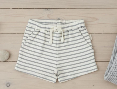 Petit Piao blue mist stribet shorts
