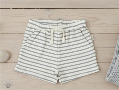 Petit Piao blue mist stribet shorts