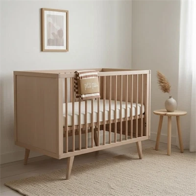 Petit Piao sengetøj baby dusty rose/cream