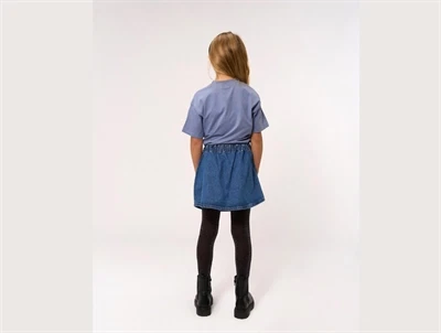 THE NEW denimnederdel i blå med smiley print på lomme