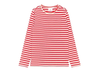 THE NEW rib t-shirt i røde og hvide striber med lange ærmer