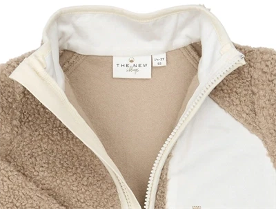 THE NEW Siblings teddyjakke gardenia med lynlås og høj krave