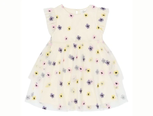 THE NEW Siblings kjole gardenia med blomsterbroderi forfra