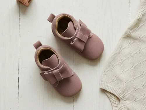 Wheat dusty rouge hjemmesko med sløjfe