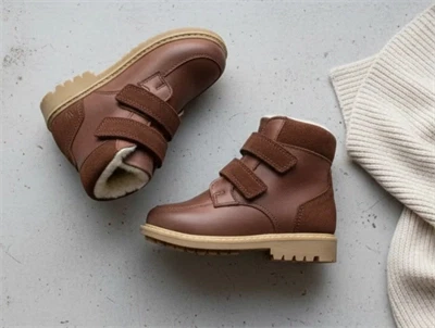 Wheat vinterstøvle dry clay med velcro og TEX