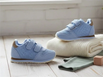 Woden Kids sneaker Ydun suede mesh blue skies