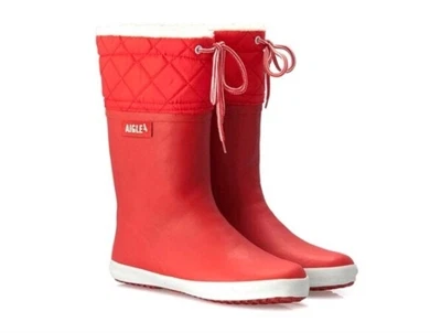 Aigle Giboulee vintergummistøvle rød- set fra siden forfra