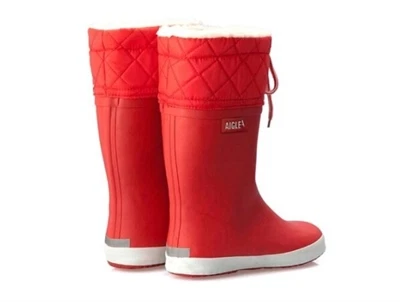 Aigle Giboulee vintergummistøvle rød- set bagfra i par