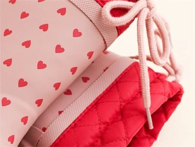 Angulus vintergummistøvle i rosa med hjerteprint