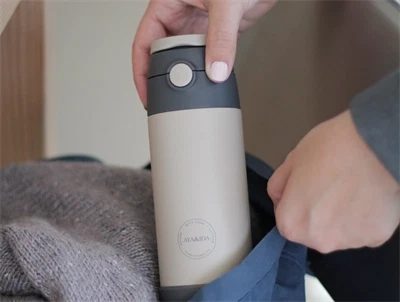 AYA&IDA børne drikkeflaske med sugerør creme beige 350ml