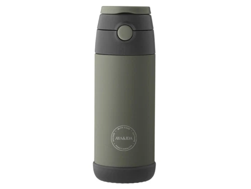 AYA&IDA børne drikkeflaske tropical green med sugerør 350ml