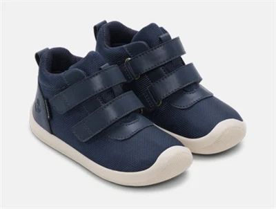 Bundgaard Moon sko i navy med velcro lukning set forfra