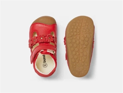 Bundgaard Petit Summer Flower sandal cherry med blomster og velcro