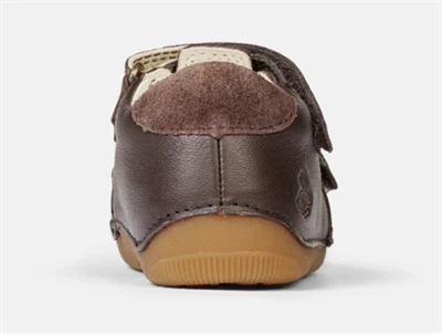 Bundgaard Petit Summer sandal mørkebrun med velcro og lukket tå   