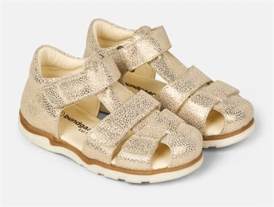 Bundgaard Sofus sandal guld glitter med lukket tå og velcro