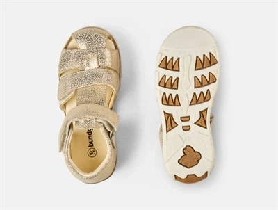 Bundgaard Sofus sandal guld glitter med lukket tå og velcro